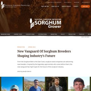 Screenshot of sorghumgrowers.com home page.